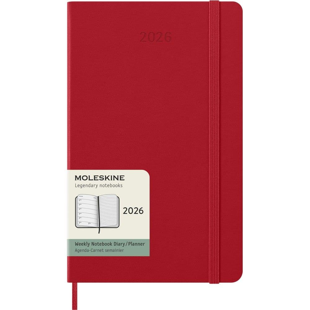 Moleskine Large Red Weekly Hard Cover 12 Month 2026 Planner Main Image