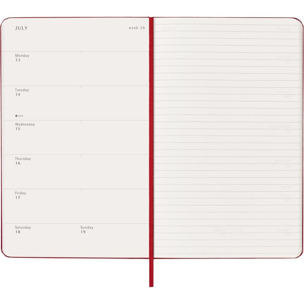 Moleskine Large Red Weekly Hard Cover 12 Month 2026 Planner Fourth Alternate Image