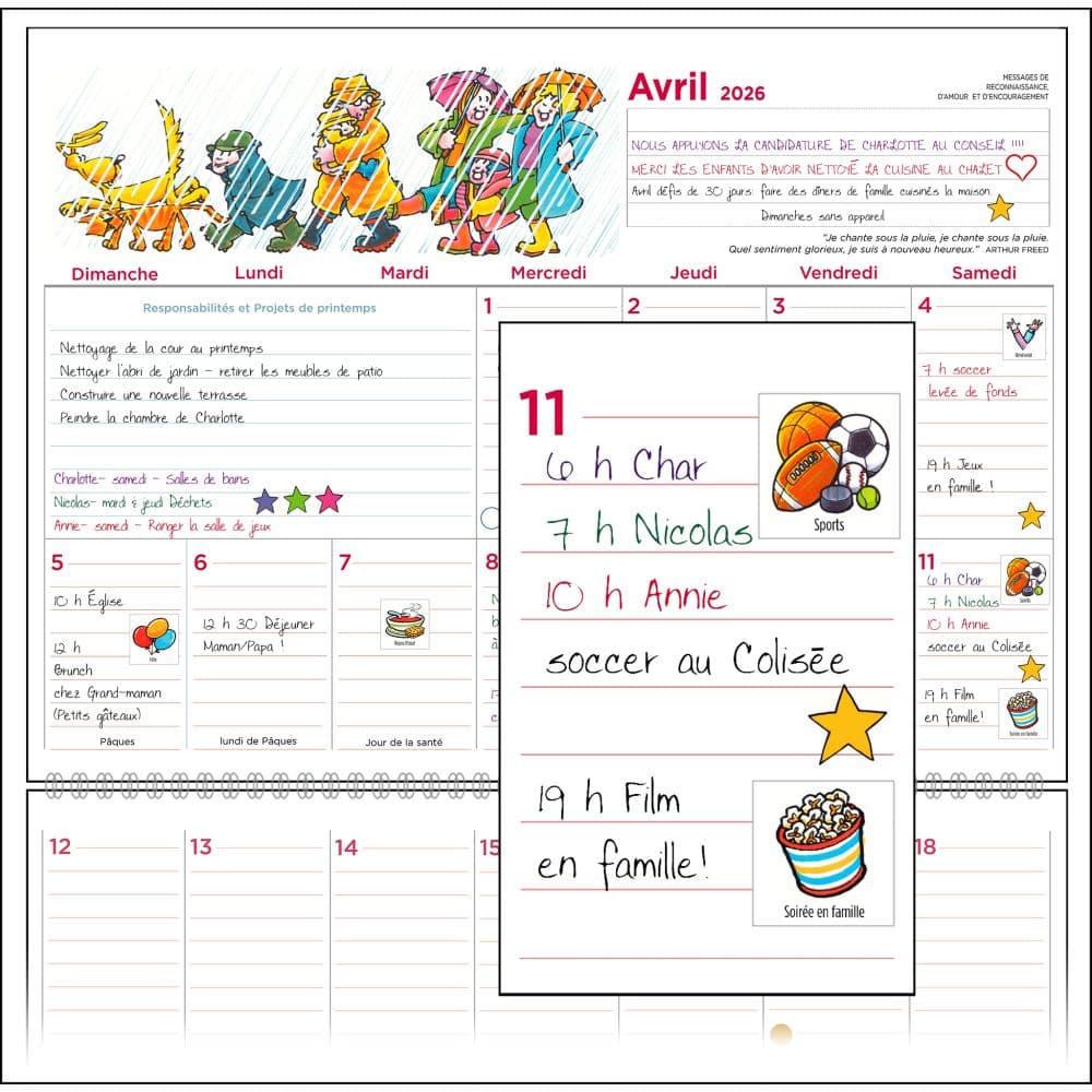 Agenda Familial French 2026 Wall Calendar Second Alternate Image