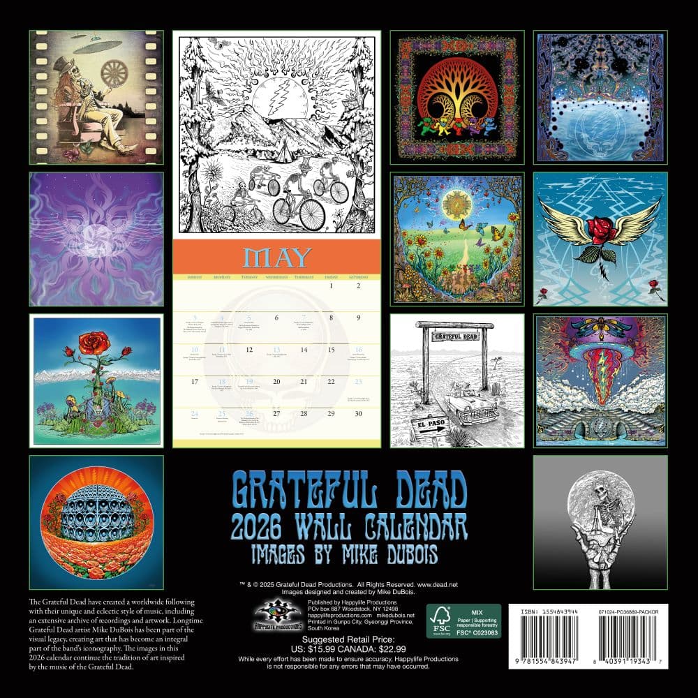 Grateful Dead 2026 Wall Calendar Calendars Com ALT1 