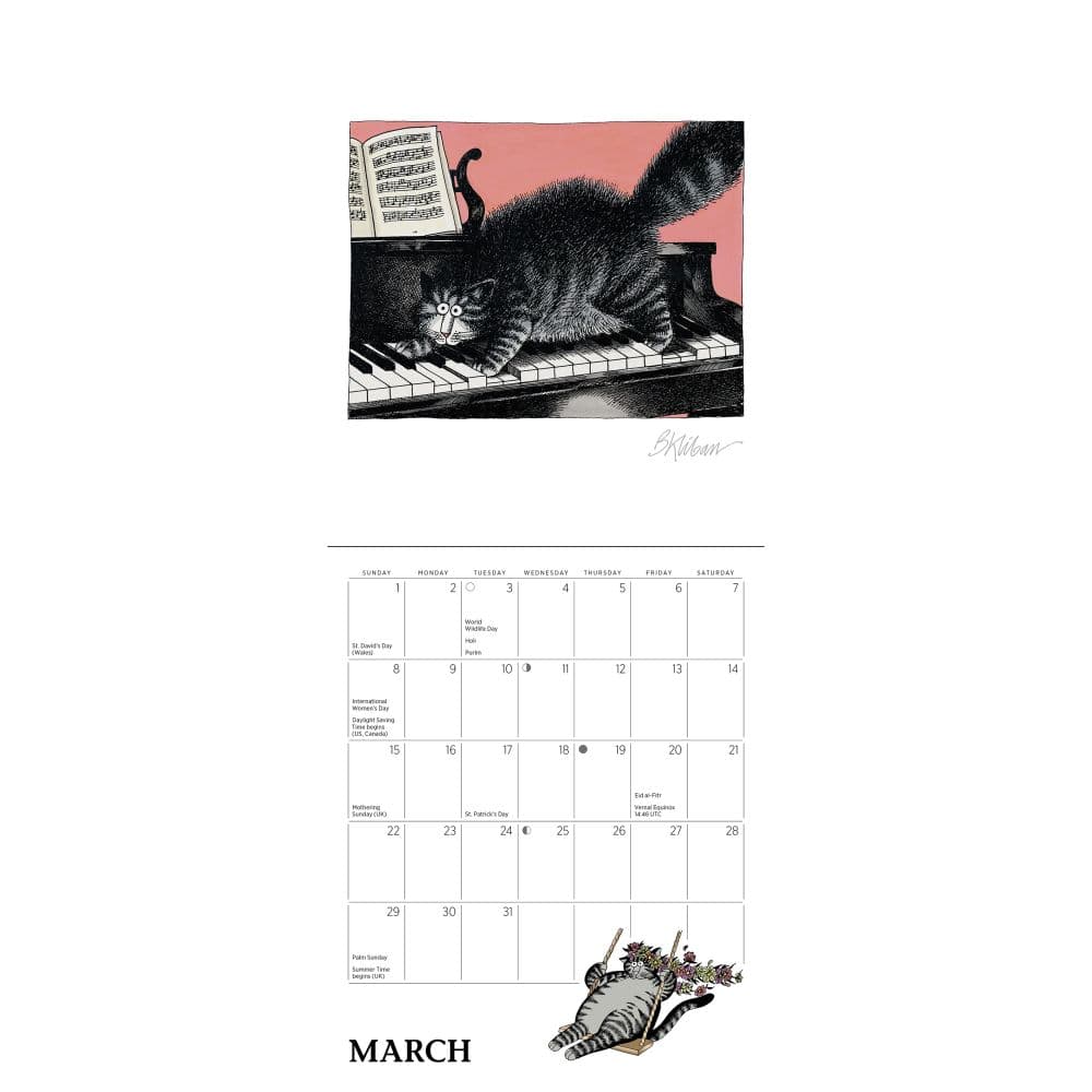 B Kliban Cat Special Edition 2026 Wall Calendar Third Alternate Image