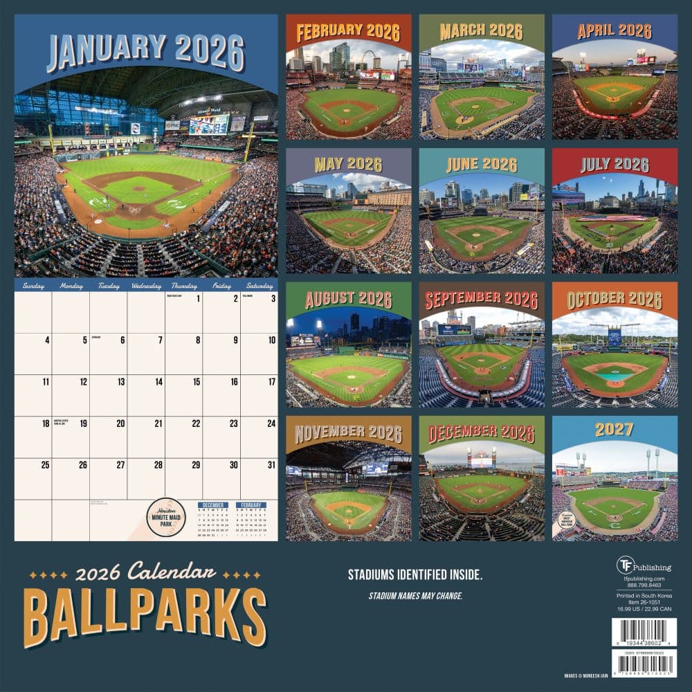 Ballparks 2026 Wall Calendar First Alternate Image