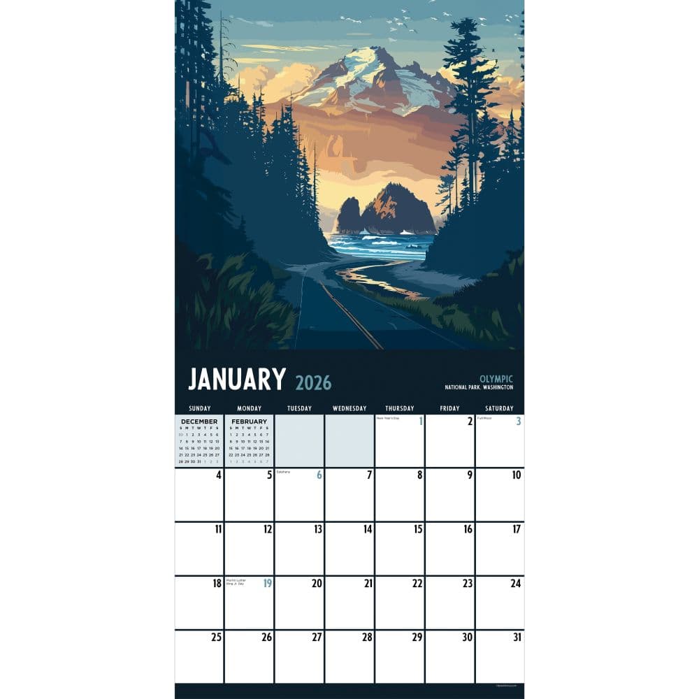 National Parks Art 2026 Wall Calendar Second Alternate Image