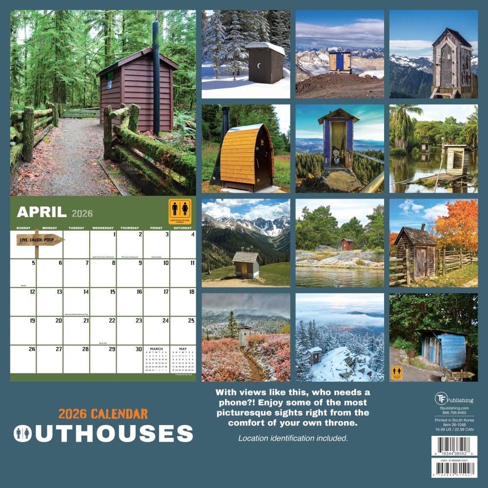 Outhouses 2026 Wall Calendar First Alternate Image