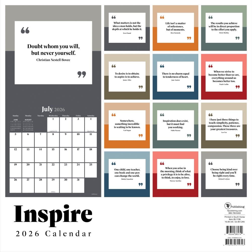 Inspire 2026 Wall Calendar First Alternate Image