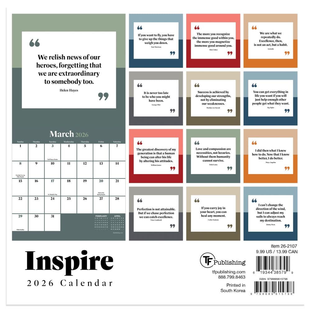 Inspire 2026 Mini Wall Calendar First Alternate Image