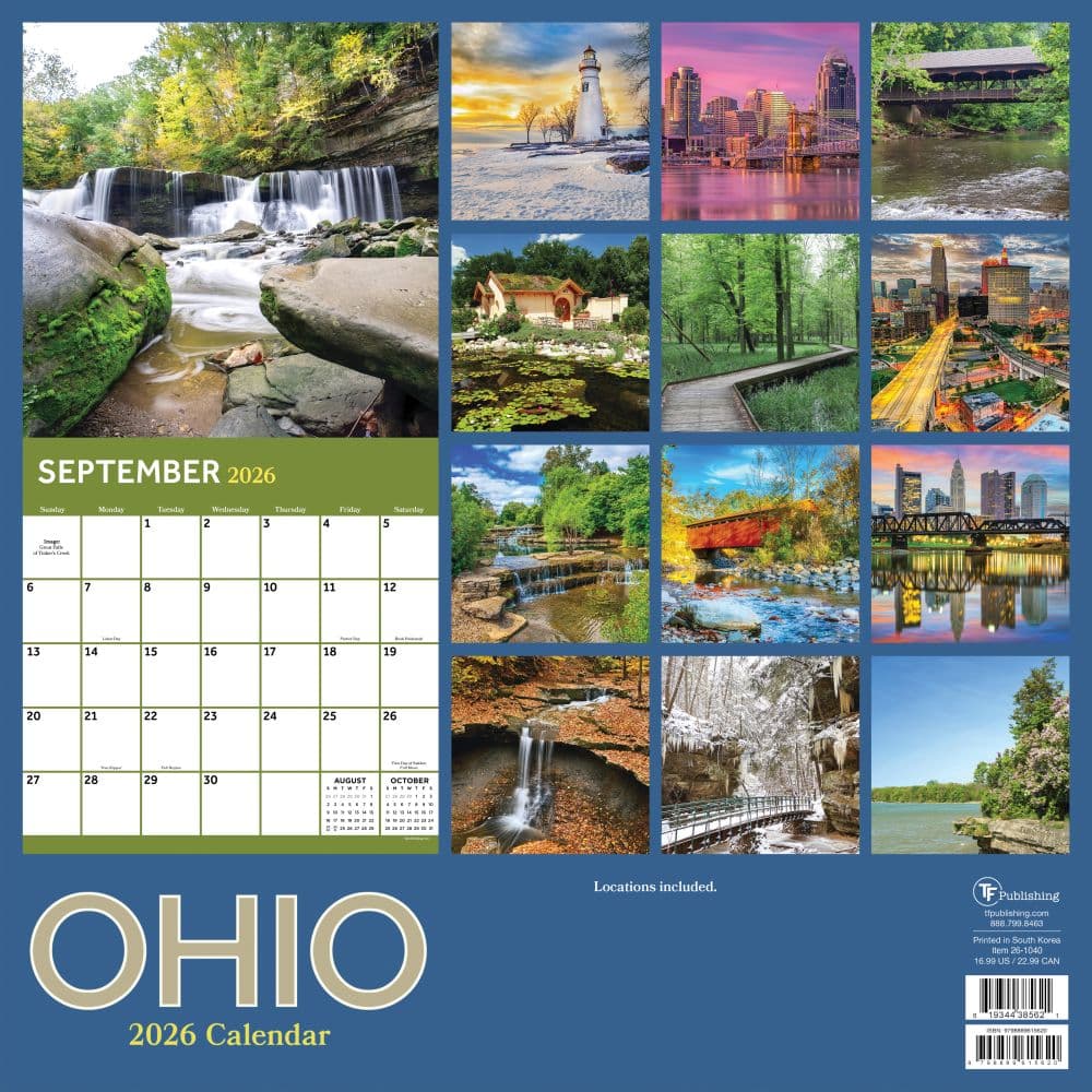 Ohio 2026 Wall Calendar First Alternate Image