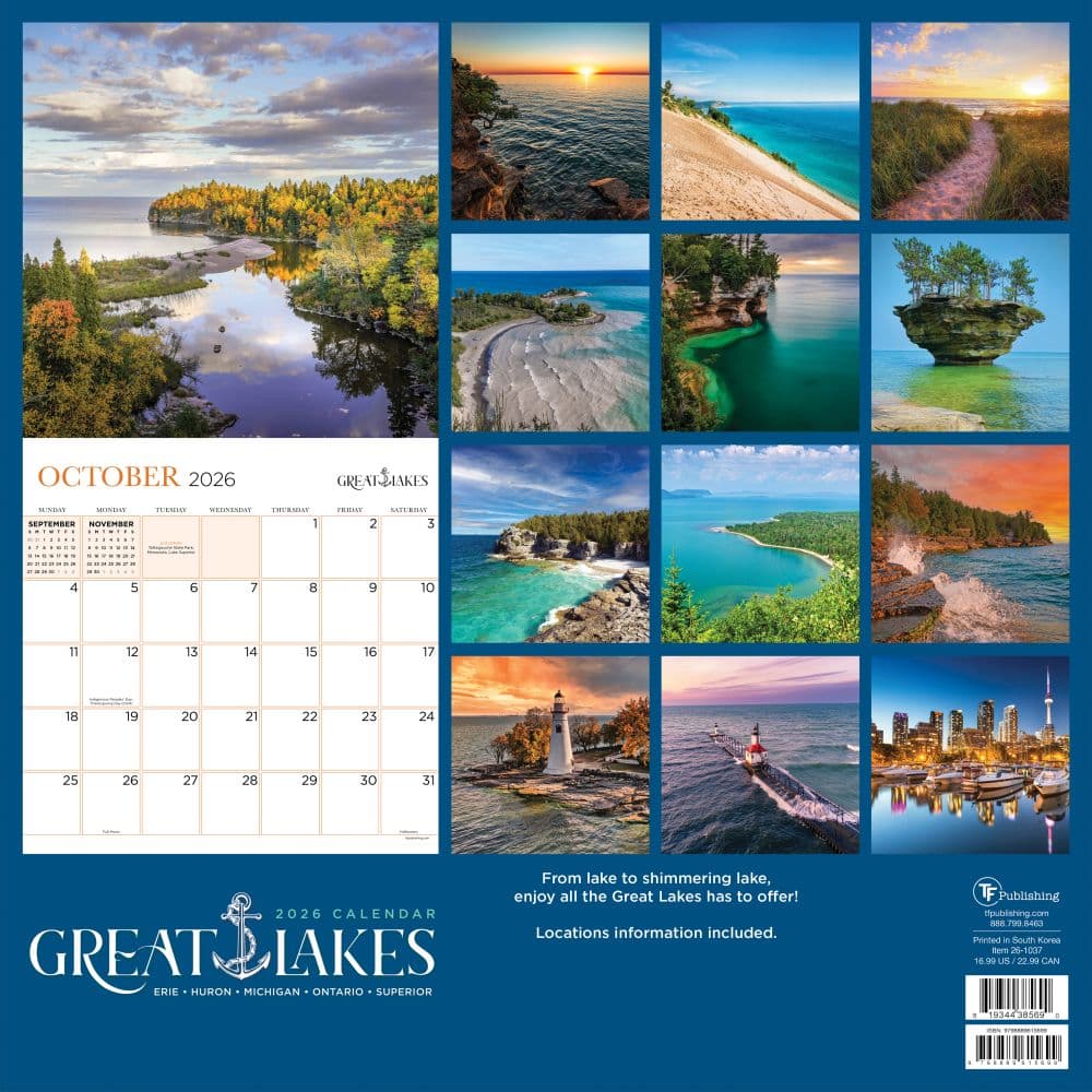 Great Lakes 2026 Wall Calendar First Alternate Image