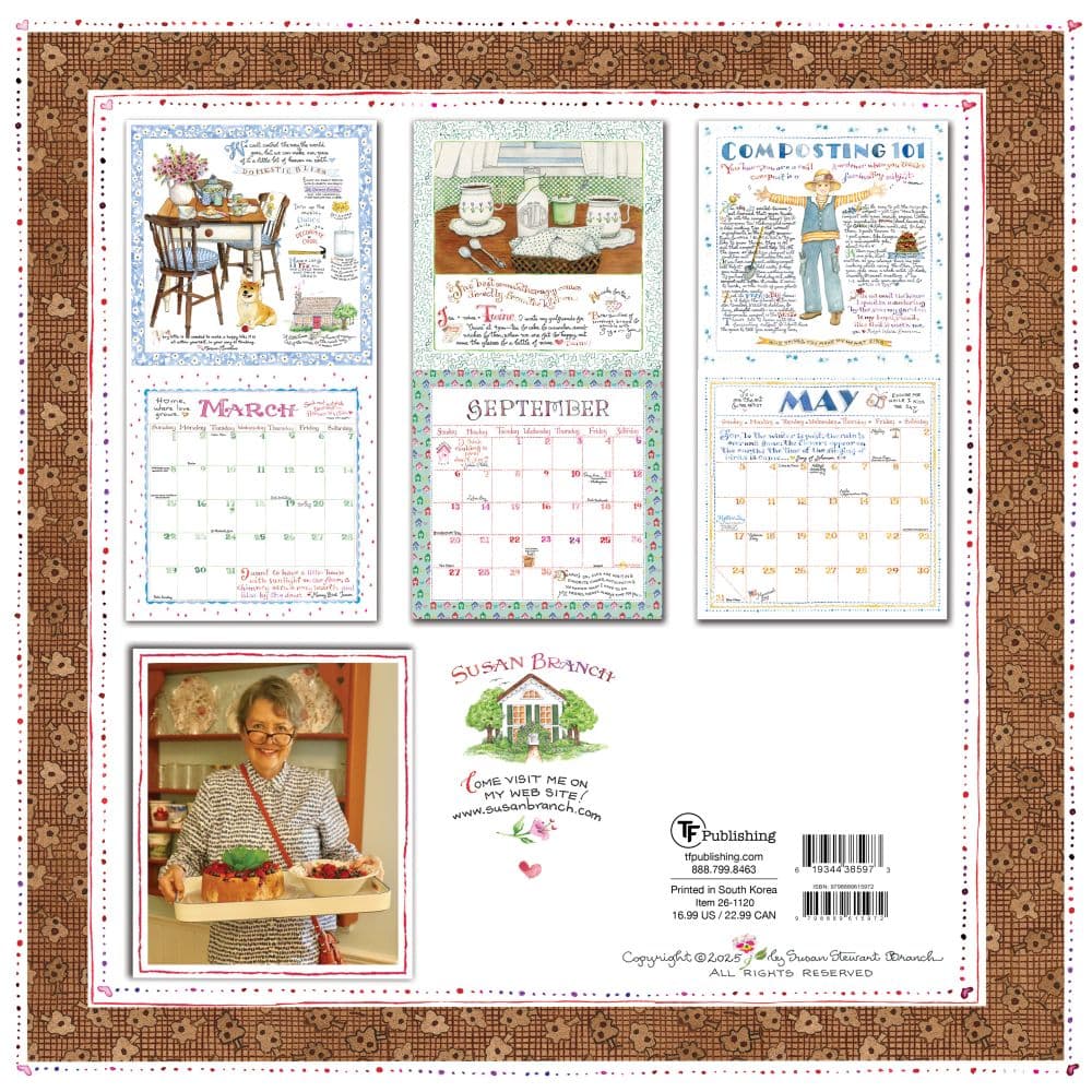 Susan Branch Heart of the Home 2026 Wall Calendar First Alternate Image