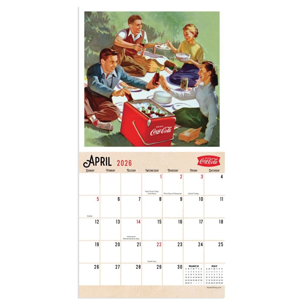 Coca Cola Nostalgia 2026 Mini Wall Calendar Second Alternate Image
