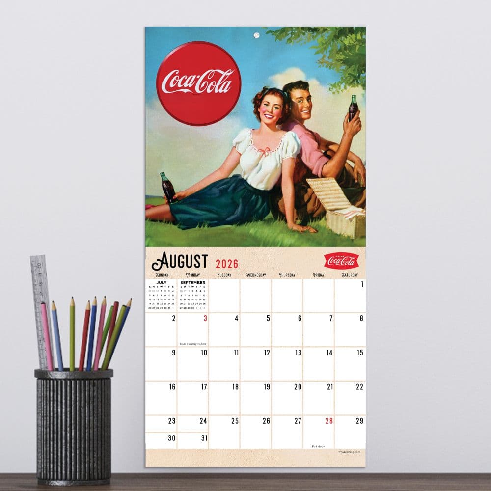 Coca Cola Nostalgia 2026 Mini Wall Calendar Third Alternate Image