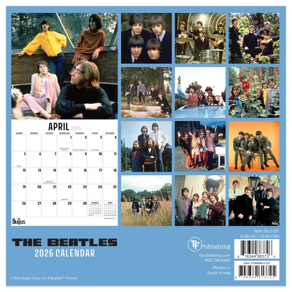 Beatles 2026 Mini Wall Calendar First Alternate Image