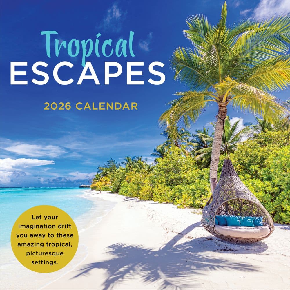Tropical Escapes 2026 Wall Calendar