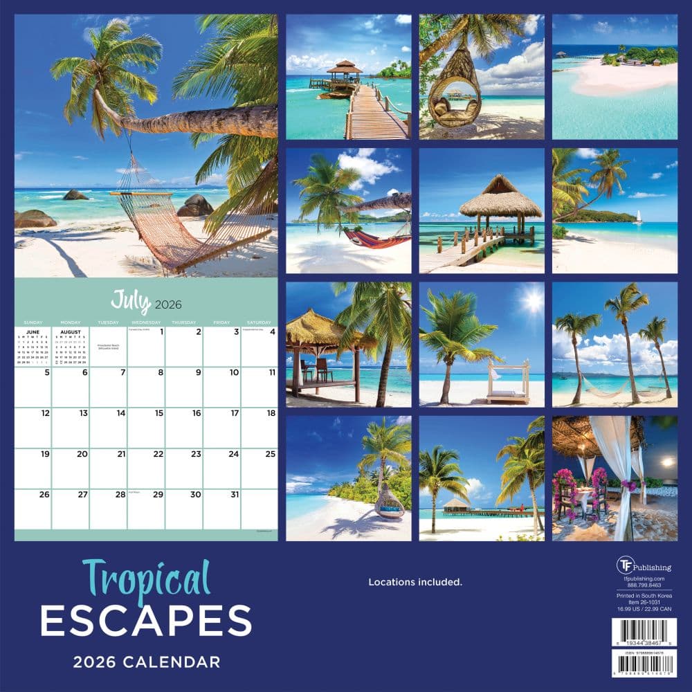 Tropical Escapes 2026 Wall Calendar First Alternate Image