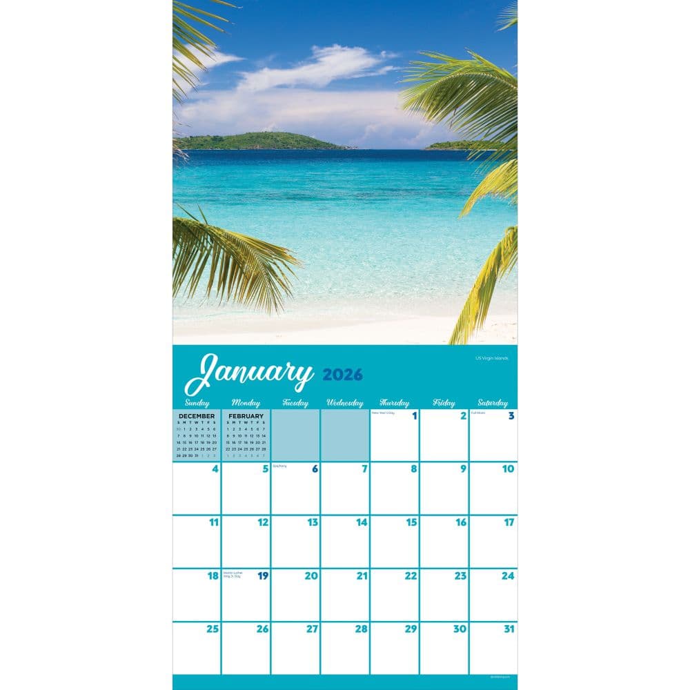 Tropical Beaches 2026 Wall Calendar Second Alternate Image