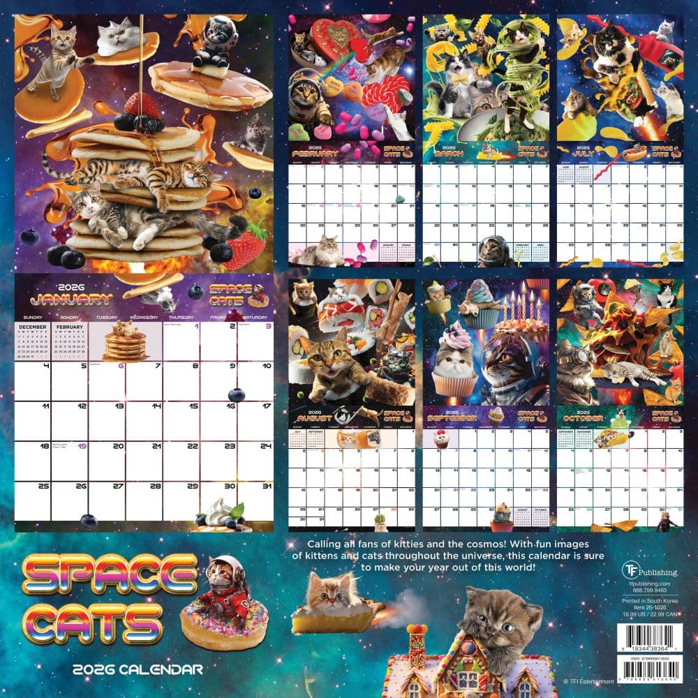 Space Cats 2026 Wall Calendar First Alternate Image