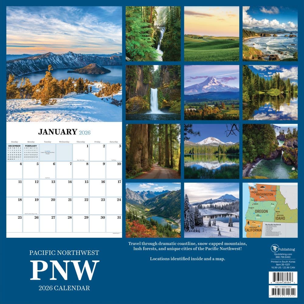 Pacific Northwest 2026 Wall Calendar First Alternate Image