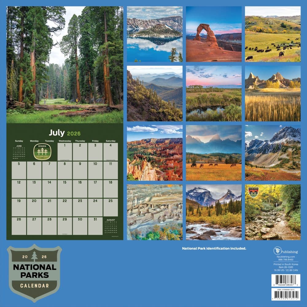 National Parks 2026 Wall Calendar First Alternate Image