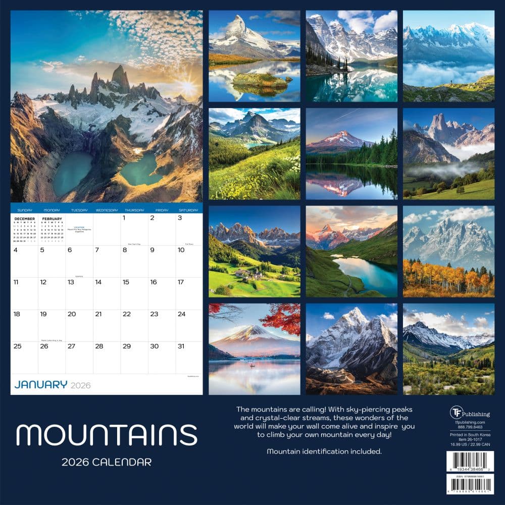 Mountains 2026 Wall Calendar First Alternate Image
