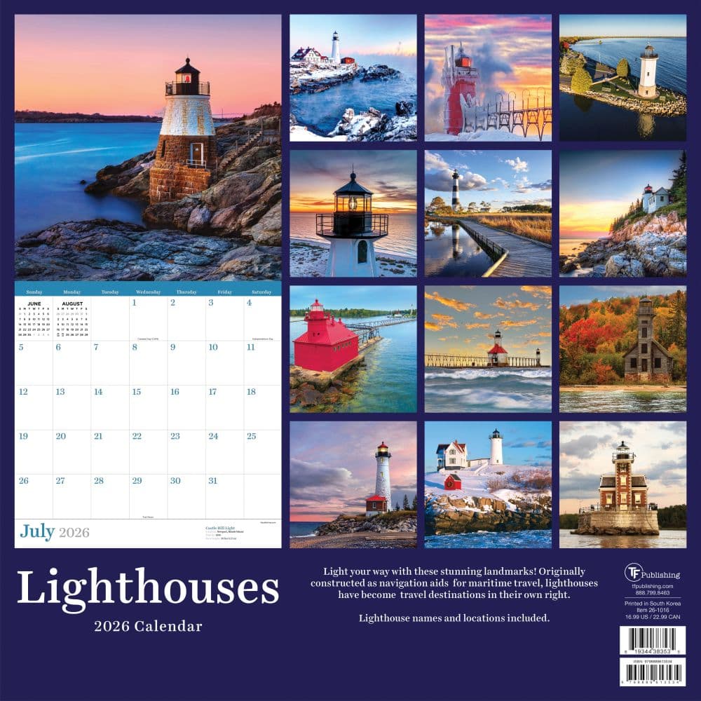 Lighthouses 2026 Wall Calendar First Alternate Image