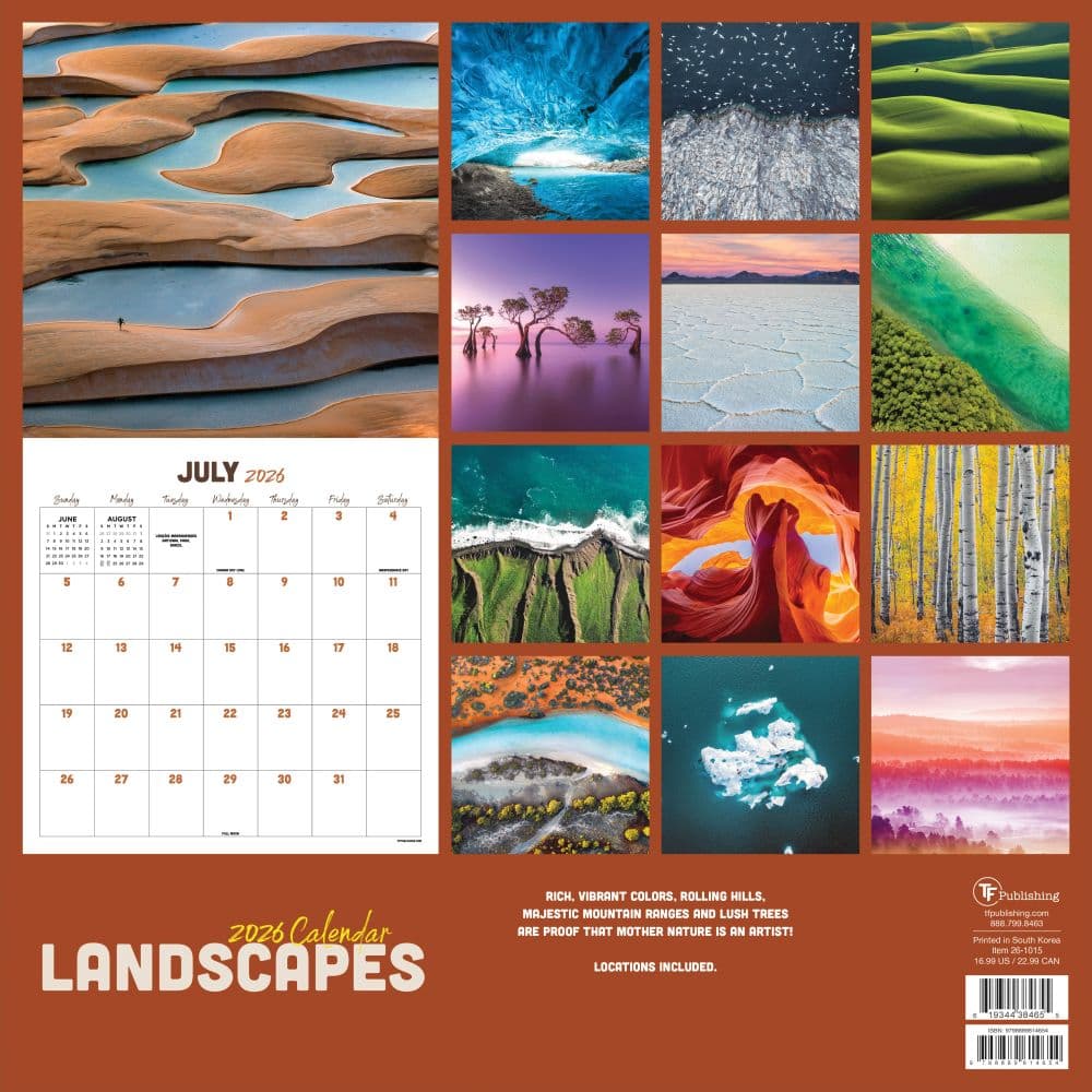 Landscapes 2026 Wall Calendar First Alternate Image