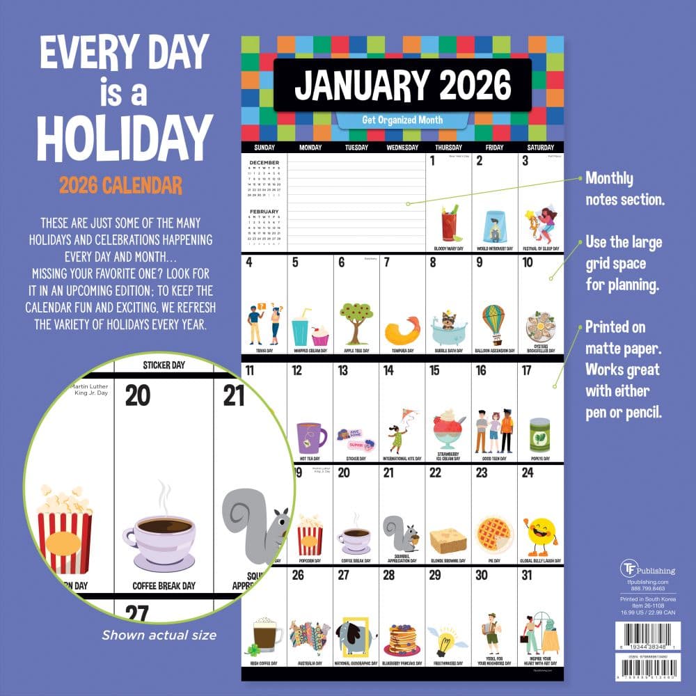 Every Day a Holiday 2026 Wall Calendar First Alternate Image