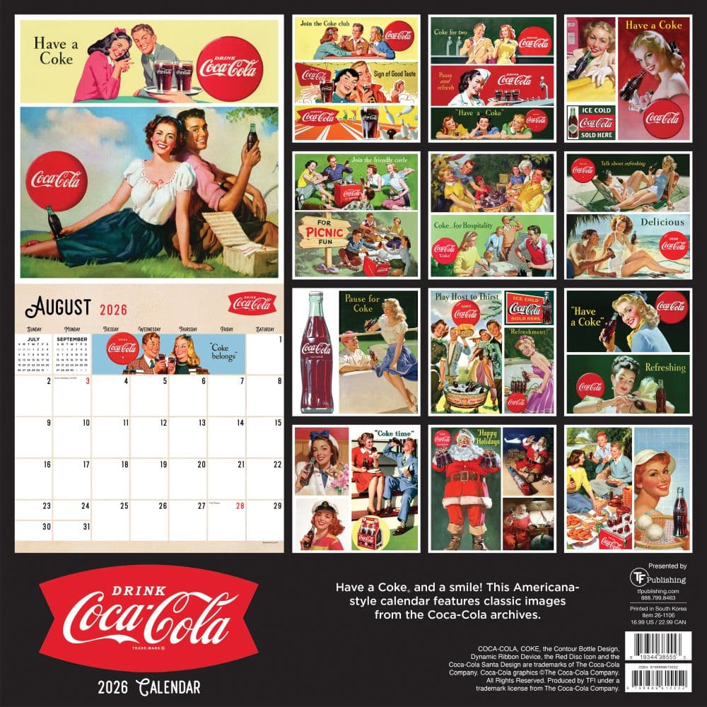 CocaCola Retro 2026 Wall Calendar First Alternate Image