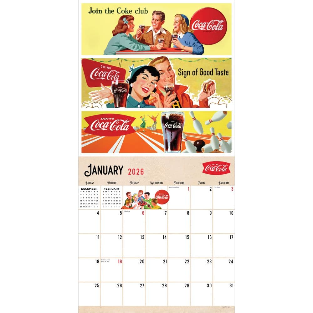 CocaCola Retro 2026 Wall Calendar Second Alternate Image