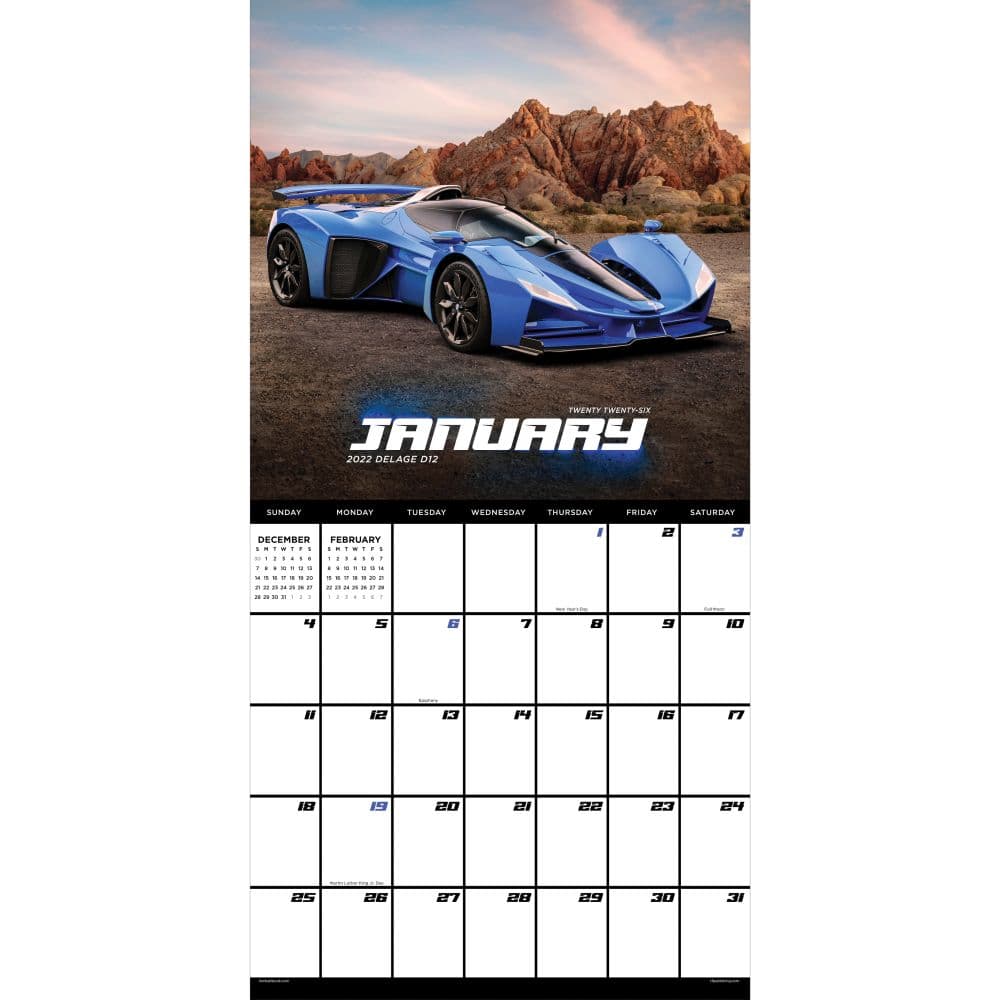 Dream Cars 2026 Wall Calendar Second Alternate Image