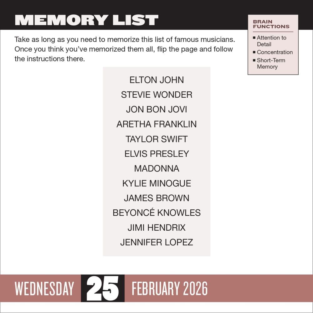 Brainpower Puzzles 2026 Desk Calendar First Alternate Image