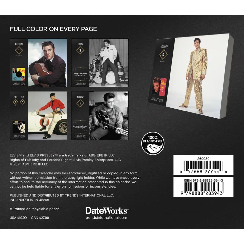 Elvis 2026 Desk Calendar Seventh Alternate Image