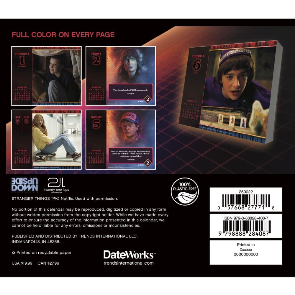 Stranger Things 2026 Desk Calendar First Alternate Image