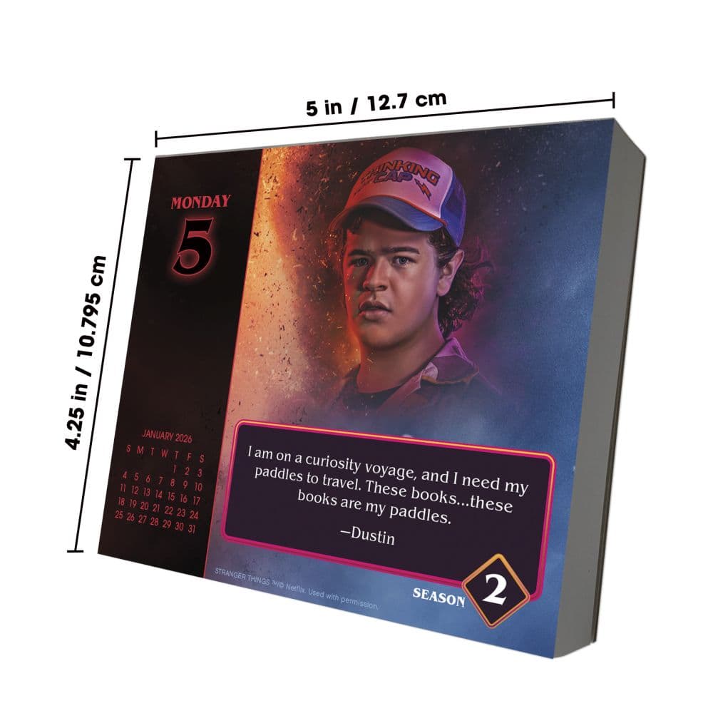 Stranger Things 2026 Desk Calendar Ninth Alternate Image
