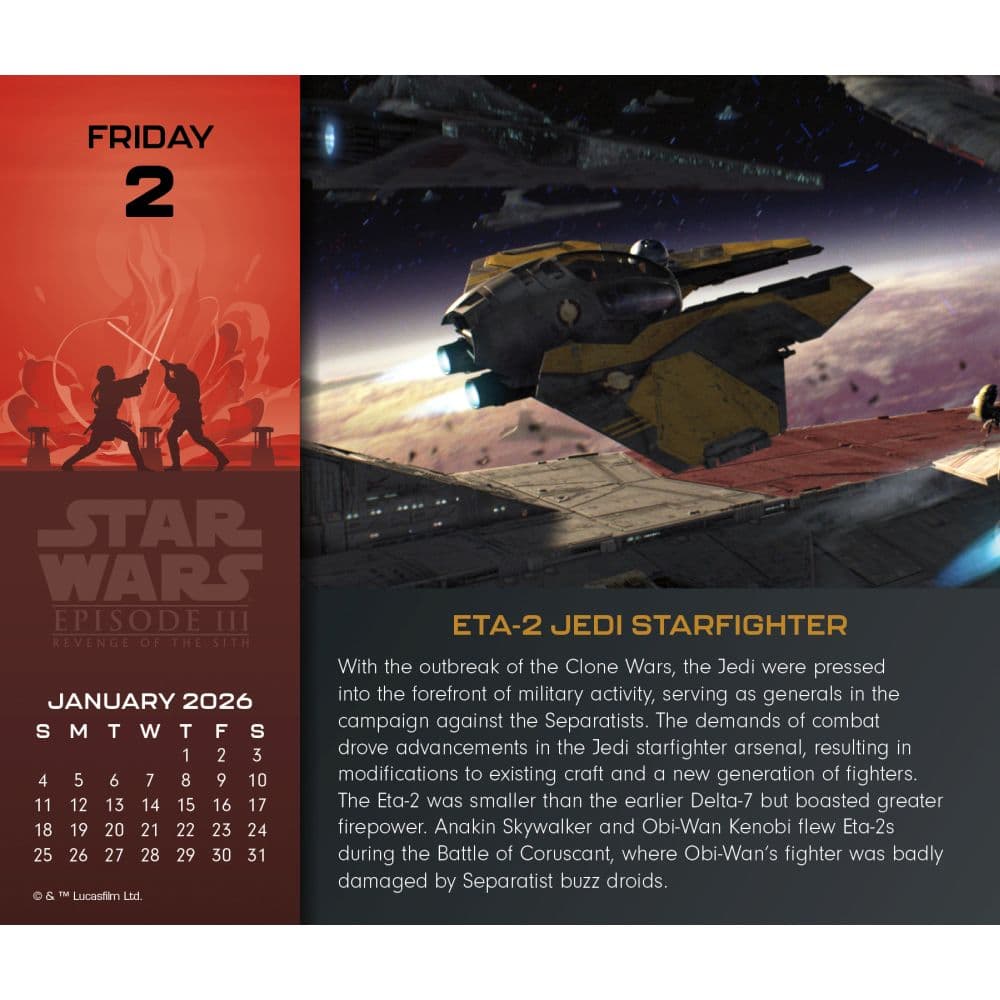 Star Wars 2026 Desk Calendar Third Alternate Image