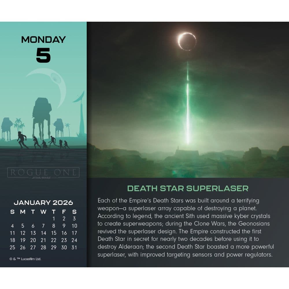Star Wars 2026 Desk Calendar Fifth Alternate Image