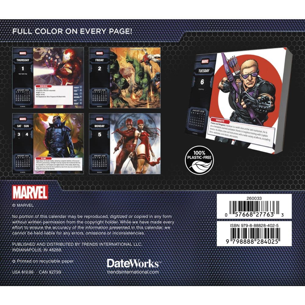 Marvel History 2026 Desk Calendar Seventh Alternate Image