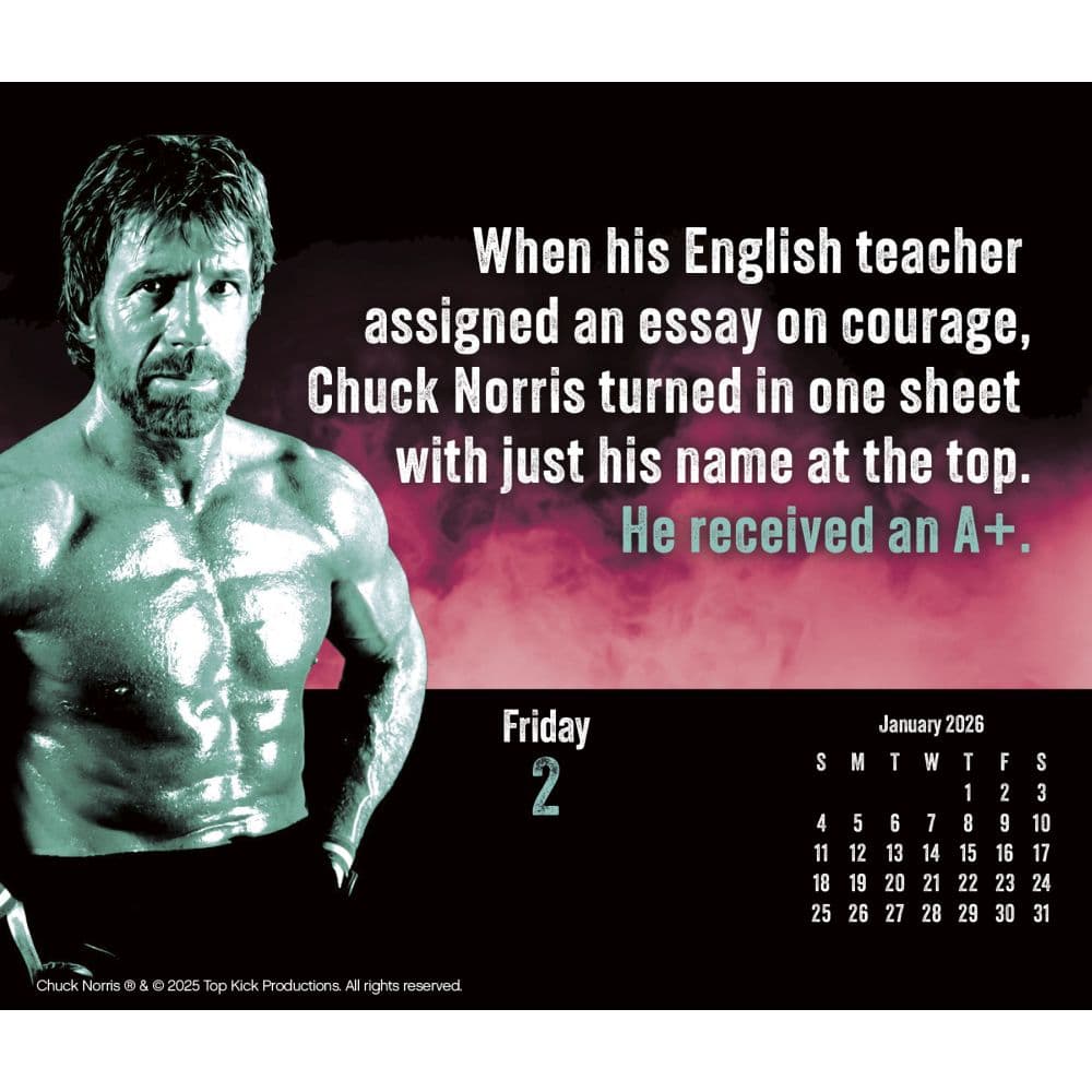 Chuck Norris 2026 Desk Calendar Third Alternate Image