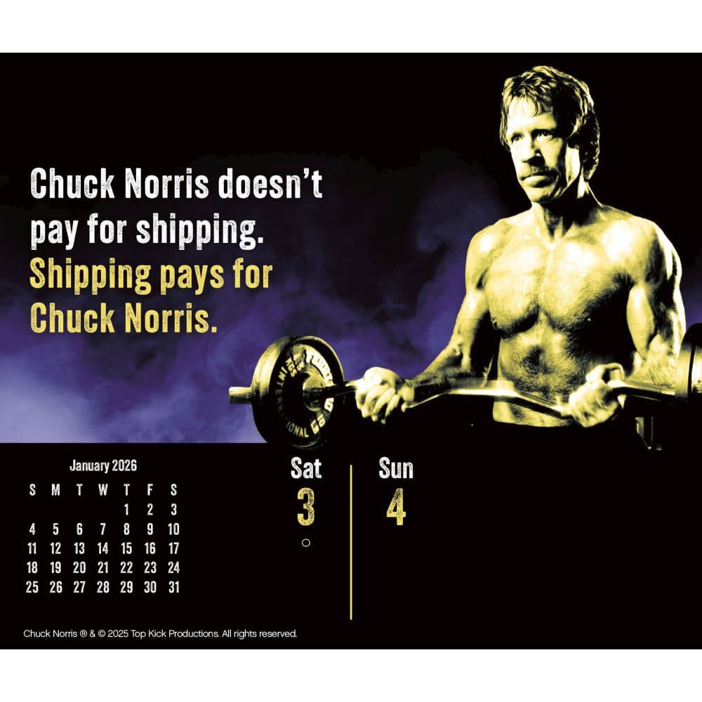 Chuck Norris 2026 Desk Calendar Fourth Alternate Image