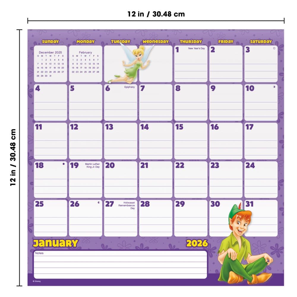 Disney Classic 2026 Magnetic Calendar Ninth Alternate Image