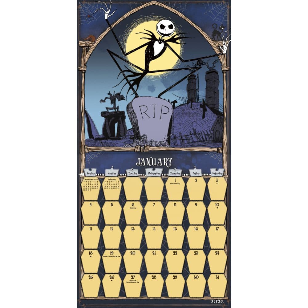 Nightmare Before Xmas 2026 Mini Wall Calendar Second Alternate Image