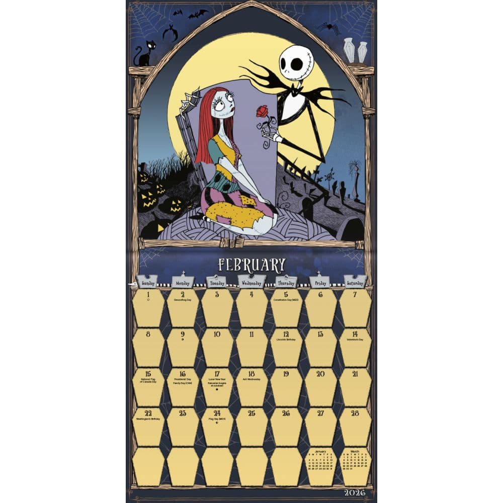 Nightmare Before Xmas 2026 Mini Wall Calendar Third Alternate Image
