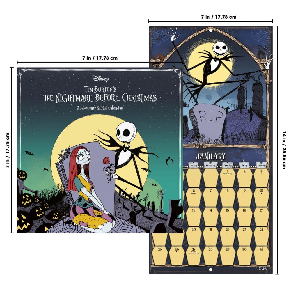Nightmare Before Xmas 2026 Mini Wall Calendar Sixth Alternate Image