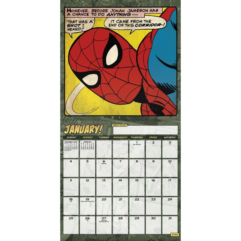 Marvel Comics 2026 Mini Wall Calendar Second Alternate Image