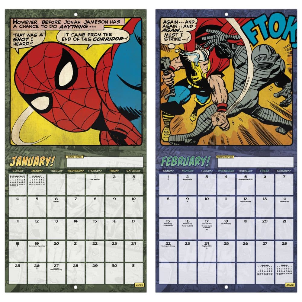 Marvel Comics 2026 Mini Wall Calendar Fifth Alternate Image