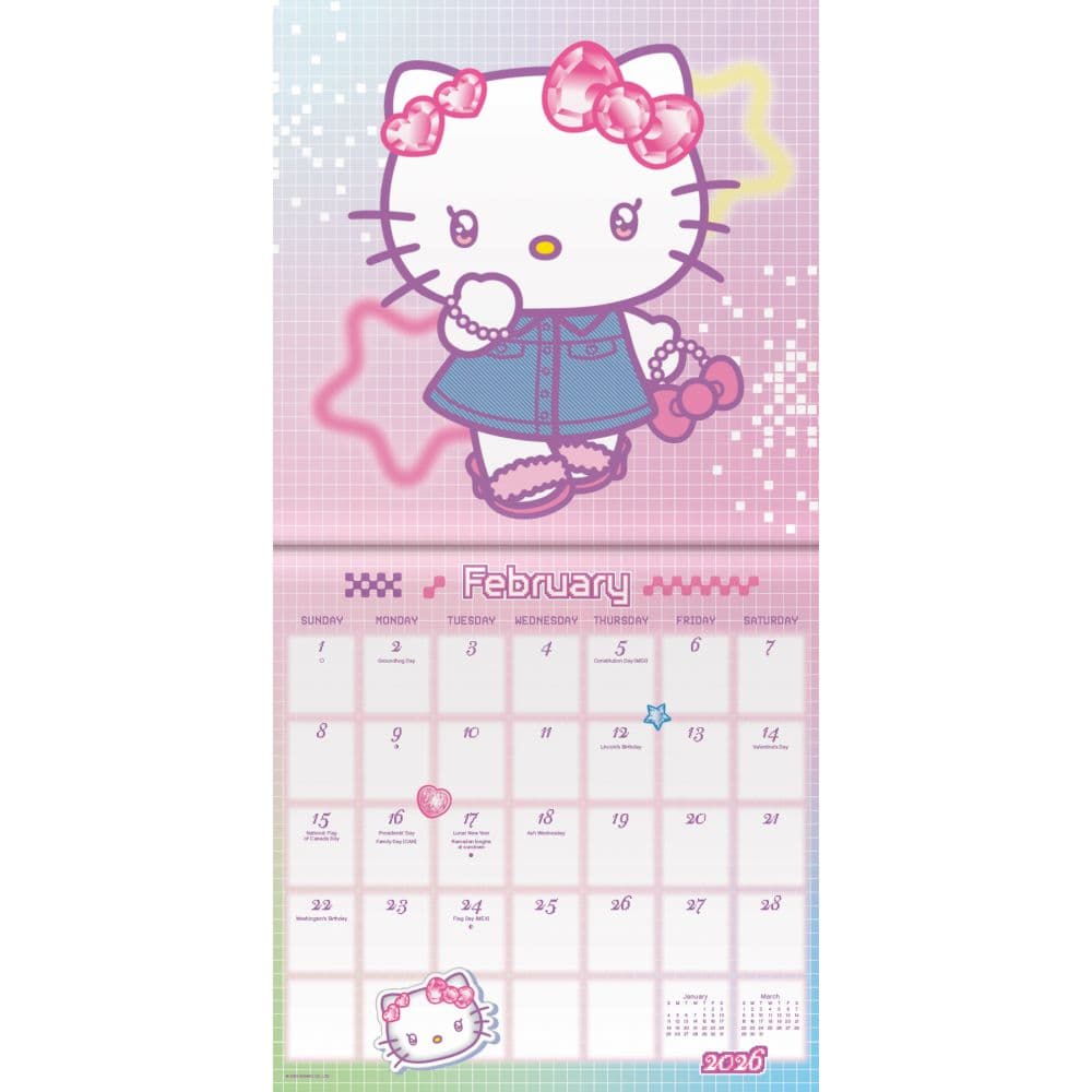 Hello Kitty 2026 Mini Wall Calendar Third Alternate Image