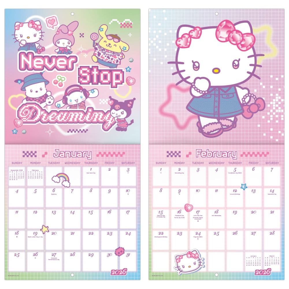 Hello Kitty 2026 Mini Wall Calendar Fifth Alternate Image