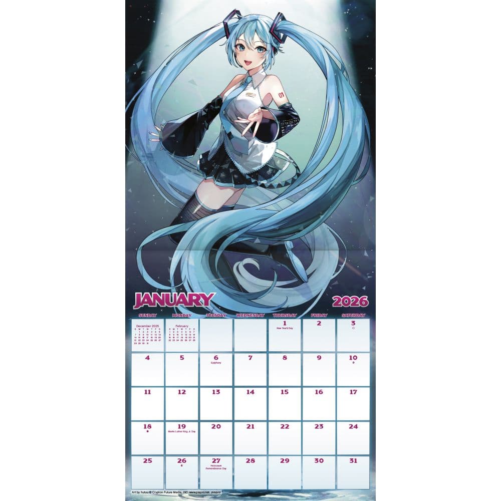 Hatsune Miku 2026 Mini Wall Calendar - Calendars.com