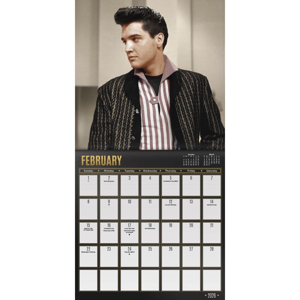 Elvis 2026 Mini Wall Calendar Third Alternate Image