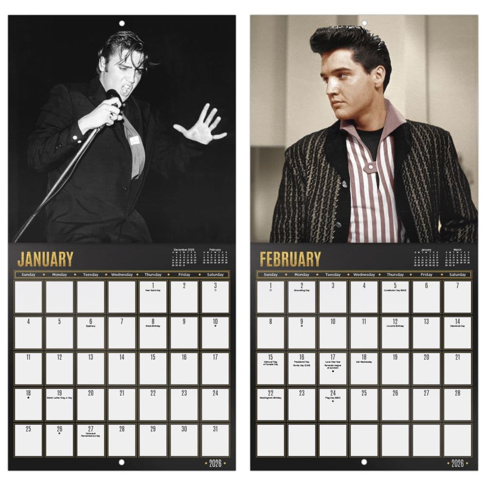 Elvis 2026 Mini Wall Calendar Fifth Alternate Image