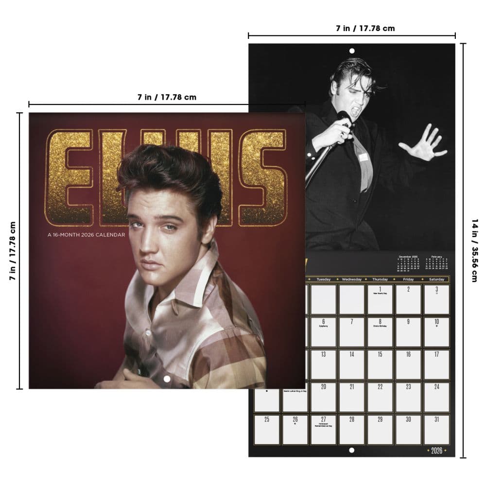 Elvis 2026 Mini Wall Calendar Sixth Alternate Image